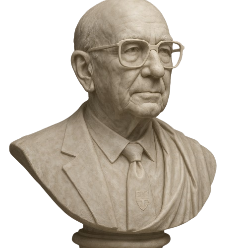AI-generated bust illustration of Sir Kenneth Cork